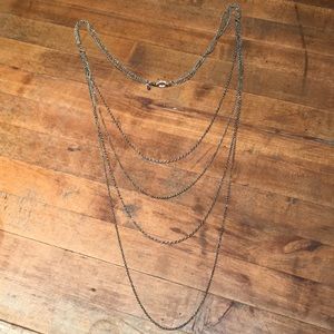 Nordstrom long layered silver necklace